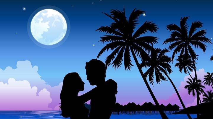 Artistic Couple Hugging On A Beach